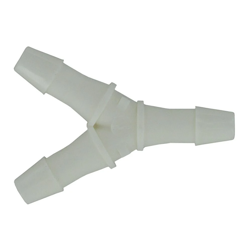 FitQuik Polypropylene Union Y Barb Fitting - 5/32 ID x 5/32 ID x 5/32 ID — Bag of 100
