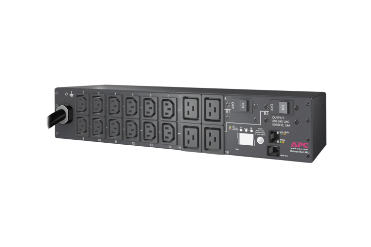 APC Metered 2U Rack PDU, 30A 208V Power Distribution Unit with (12) C13 & (4) C19 Outlets, AP7811B