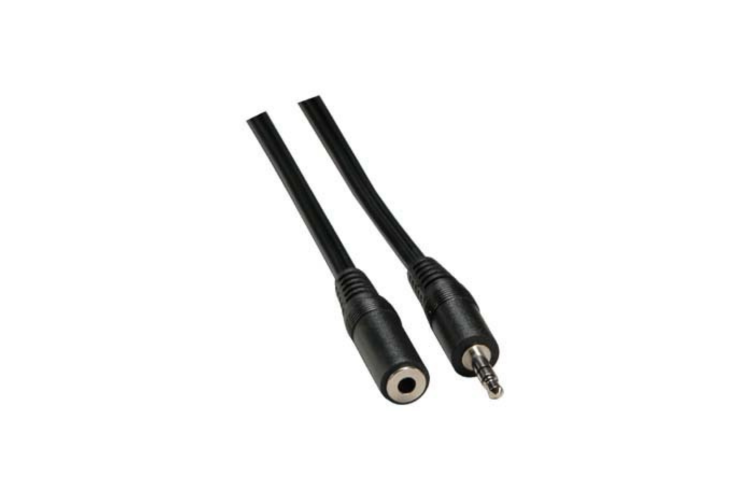 Audio Auxiliary Cable with TRS 3.5mm Male/Female Connectors, 6ft