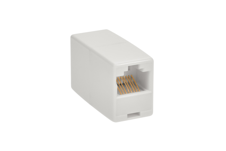 RJ45 Modular Inline Coupler Straight – 8P8C Ethernet Cable Joiner, White