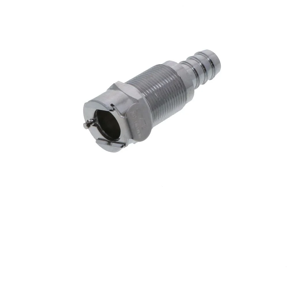 75700 NSF Non-Valved Panel Mount Hose Barb Coupling Body 3/8 ID Barb — Bag of 10