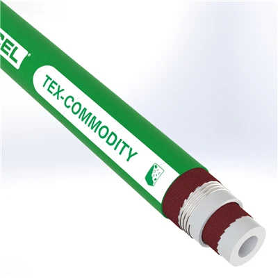 COMM-4.0-100 by Texcel | TEX-COMMODITY Series | FDA Commodity Hose | 4" Hose ID | 100 PSI | 29 in/Hg Vacuum Rated | Green — Exact Length (FT)