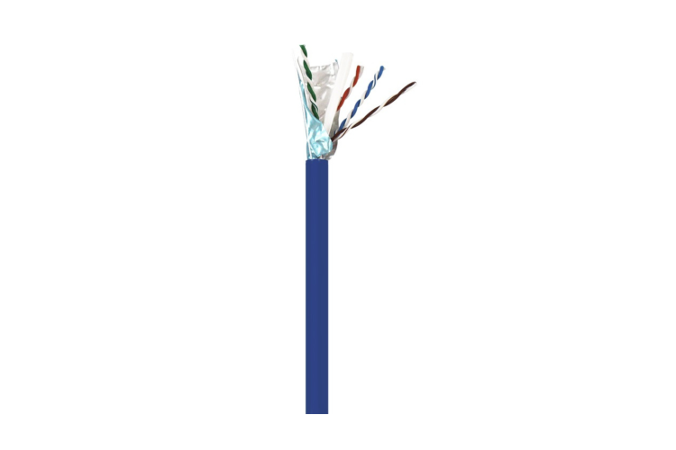 Cat8 Bulk Ethernet Cable, Shielded, Solid, CM, Spool, 300 ft, 2 Ghz, Blue