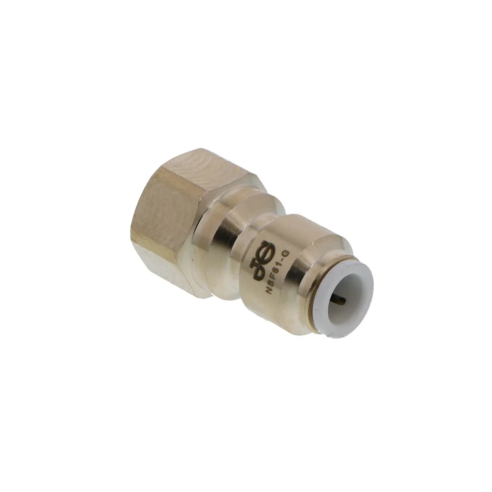 John Guest Lead Free Brass Flare Female Connector - 1/4 x 1/4 FFL — Bag of 10