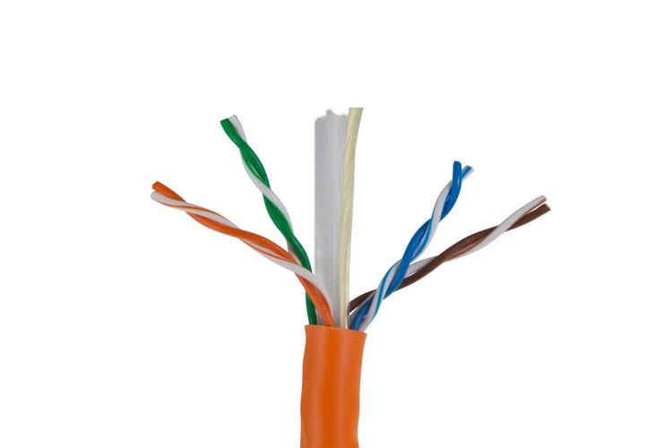 Cat6 Bulk Ethernet Cable, Unshielded, Solid, CMR, Pull Box, 1000 ft, 550 Mhz, Orange