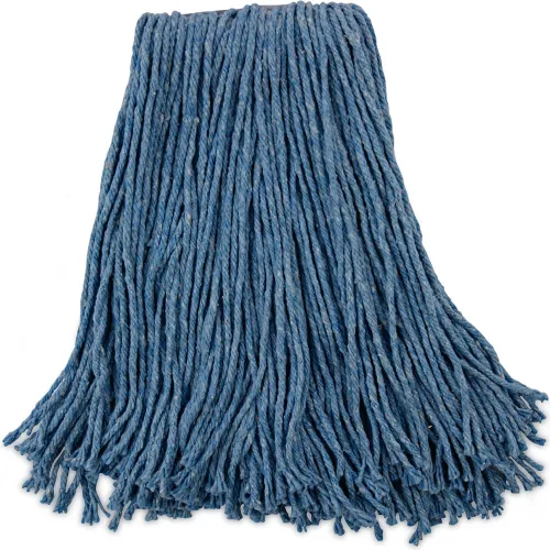 Boardwalk® Mop Head, Standard Head, Cotton/Synthetic Fiber, Cut-End, Blue, 12/case