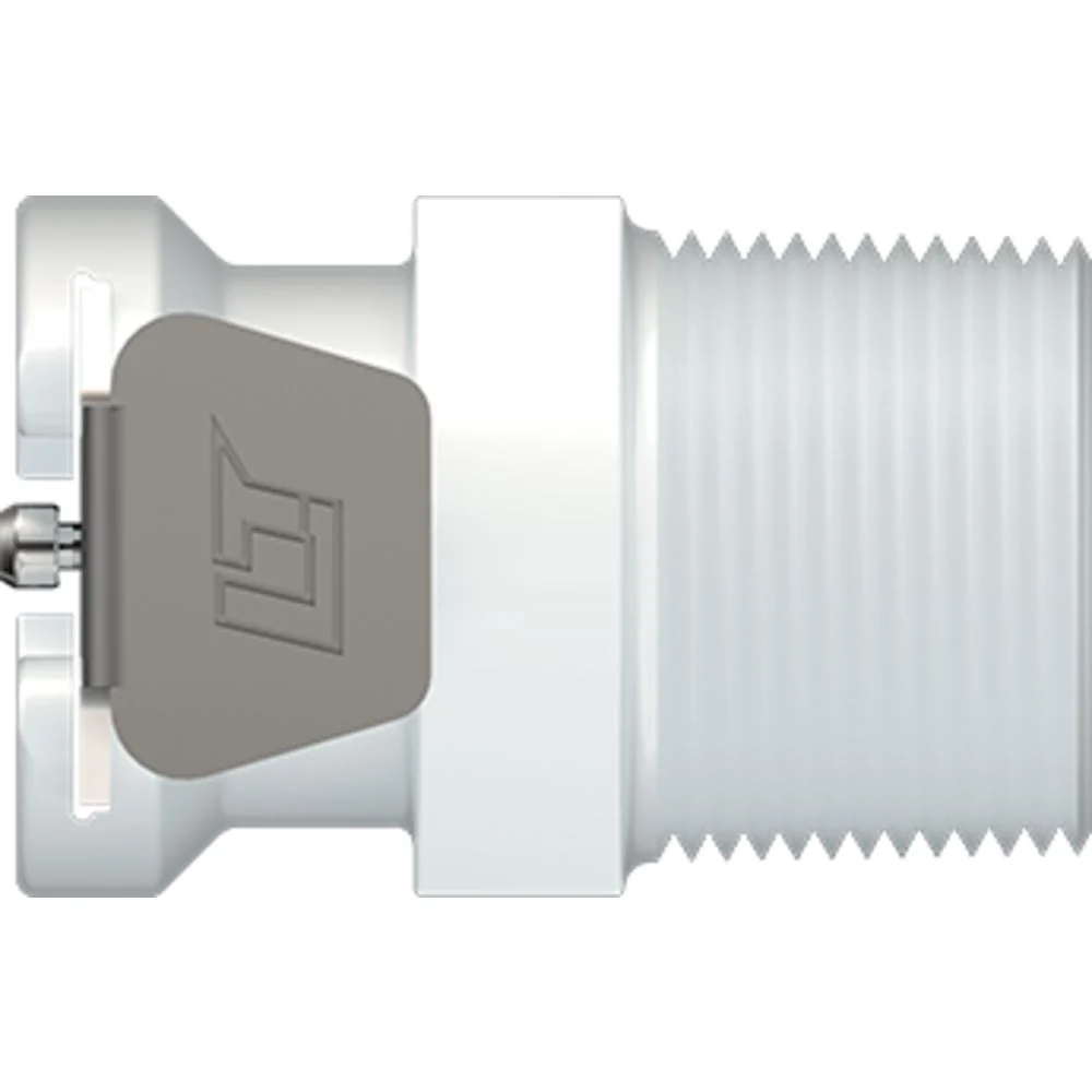 LinkTech 40AC Series Male Thread Female, Valved, 3/8" BSPT, Natural Acetal, Buna N — Box of 1000
