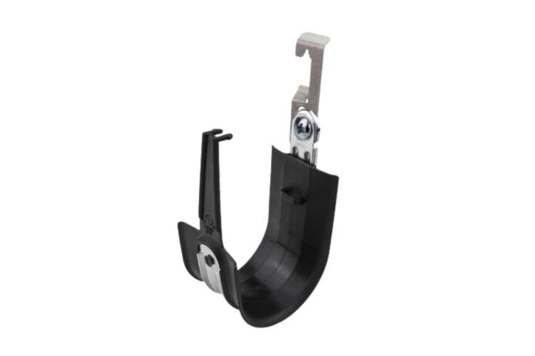 1-inch High Performance J-Hooks, Batwing Clip, Black, 25-Pack