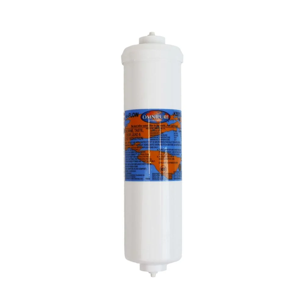 Omnipure Inline K5515-JJ 1 mic CTO/Lead/Cyst - 10" x 2.5" Filter - 1/4" Quick Connect — 25-Pack