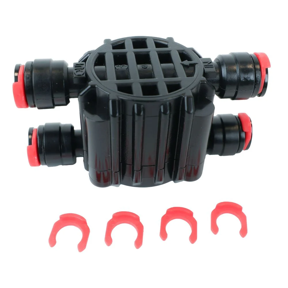 Automatic Shut Off Valve 4 Way 1/4 QC Locking Clips - Black — Pack of 5