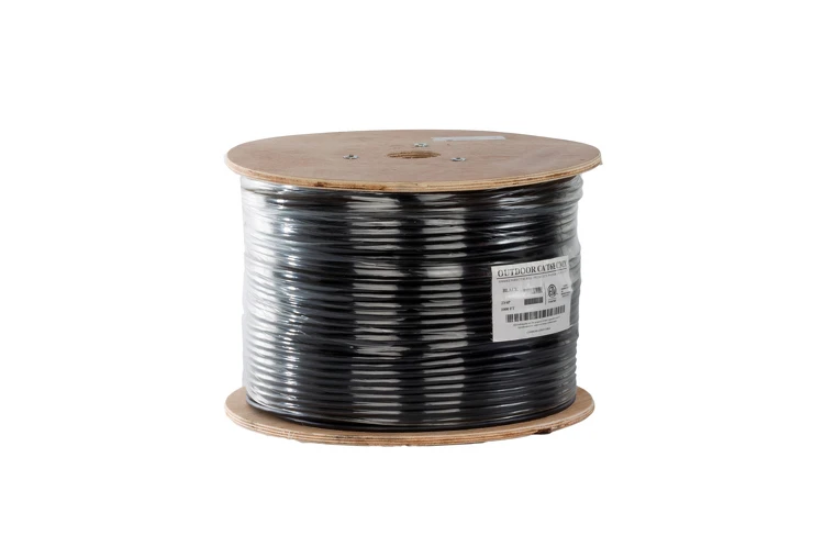 Cat6 Bulk Ethernet Cable, Unshielded, Solid, CMX, Spool, 1000 ft, 600 Mhz, Black