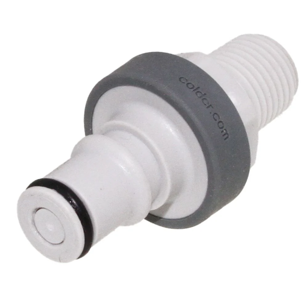 NS4D24004BSPT06 ABS Valved Male Thread Coupling Insert 1/4 BSPT — Bag of 25