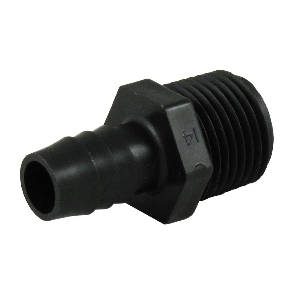 Male Barb Connector PE - 1/2 ID Barb x 1/2 MNPT — Box of 10
