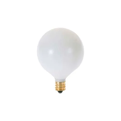Satco S3824 15g16 1/2/W 15w Incandescent W/ Candelabra Base, White Bulb - Pkg Qty 25