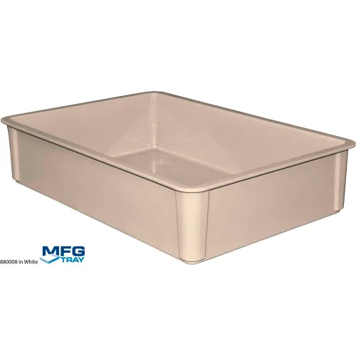 MFG Tray Molded Fiberglass Toteline Stacking Tote, 25-3/4"L x 17-3/4"W x 6"H, White