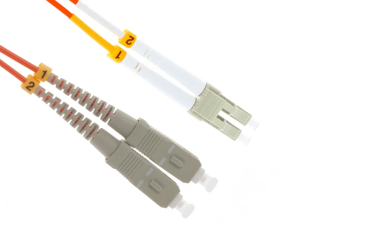 LC to SC Multimode Duplex 62.5/125 OM1 UPC Fiber Patch Cable, 2 Meters