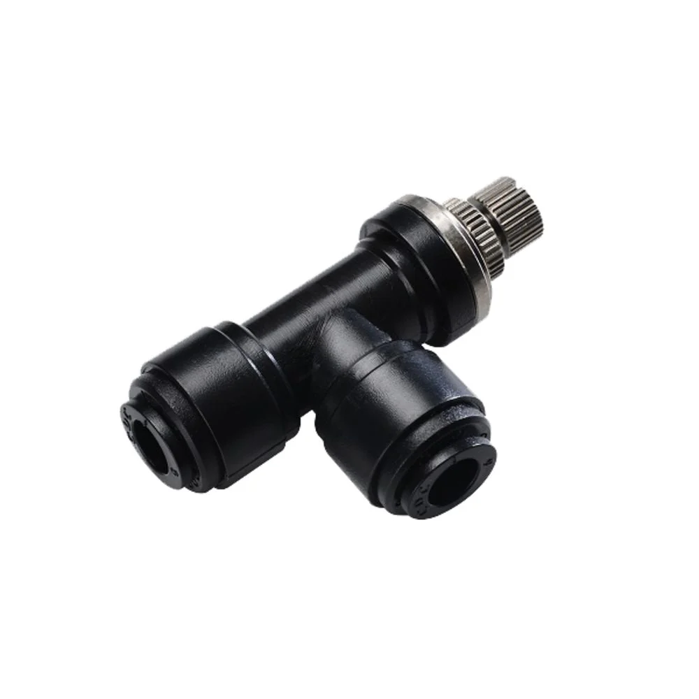 NeoFit - Acetal Black Flow Control Elbow Union 1/4" tube — Single