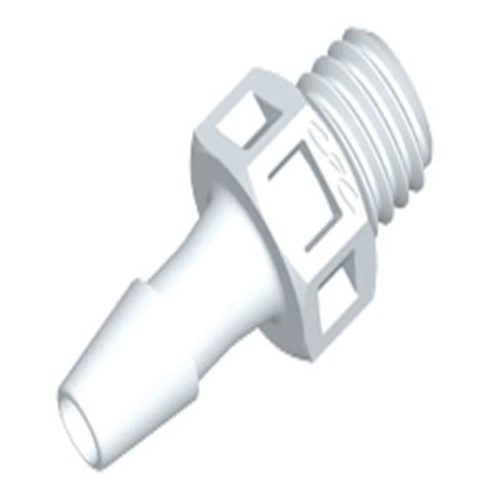 KS470 Straight Fitting Natural PVDF 1/4-28 UNF x 1/8 HB — Bag of 100