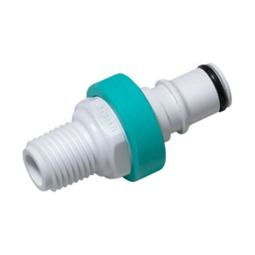 NS4D2400406 ABS Valved Male Thread Coupling Insert 1/4 NPT — Bag of 25