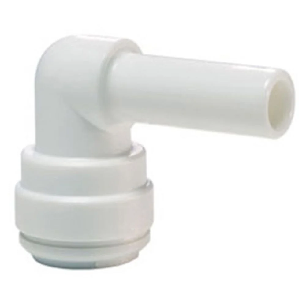John Guest Stem Elbow Connector - 1/4 Stem x 1/4 - White — Bag of 10
