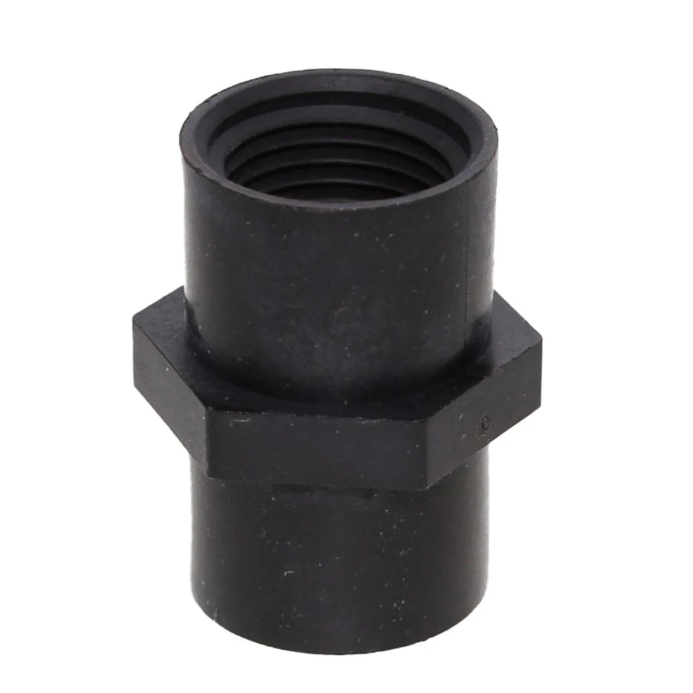 Union Coupler 1/2 FNPT x 1/2 FNPT - Black Polypropylene — Pack of 10