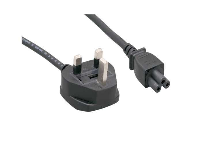 AC Power Cord, UK, BS1363 to C5, 18AWG, 3ft, Black