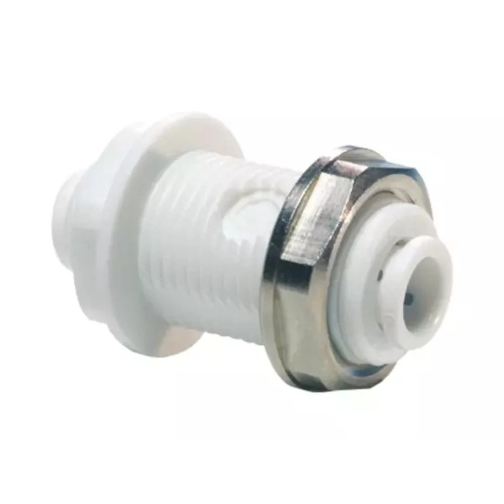 John Guest 1/4" Acetal Bulkhead Union Connector - White — Single
