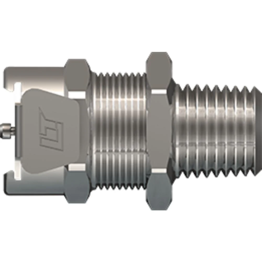 LinkTech 40CB Series Panel Mt. Female, Male Thread, Valved, 1/4" MNPT, Chrome Brass, Buna N — Single