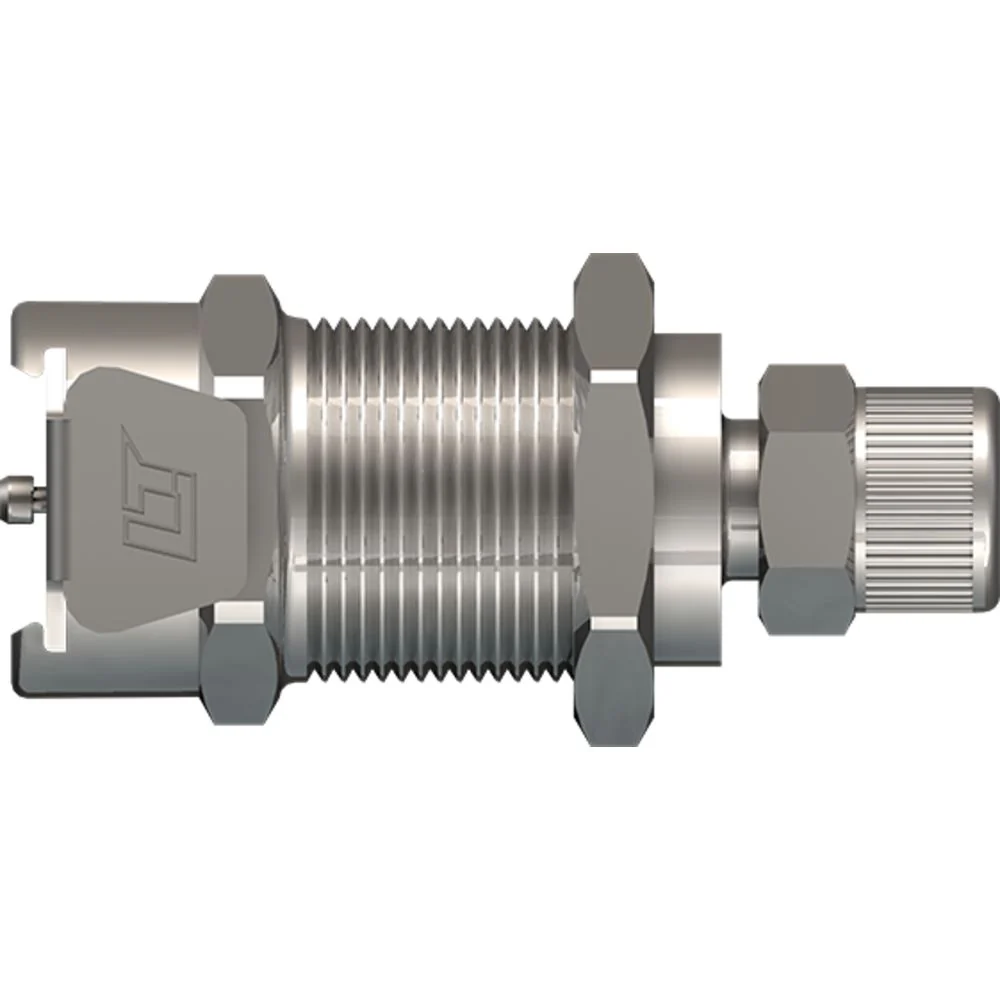 LinkTech 40CB Series Panel Mt. Female, Valved, 1/4" PTF, Chrome Brass, Buna N — Box of 1000