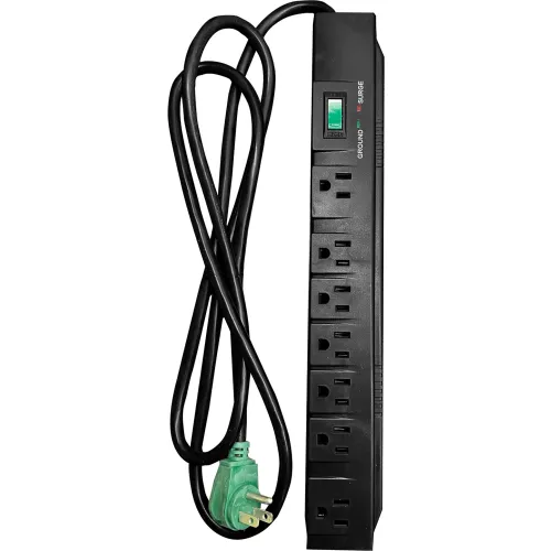 GoGreen Power Surge Protected Power Strip, 7 Outlets, 15A, 1200 Joules, 6' Cord