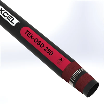 OSD-6.0-200-100 by Texcel | TEX-OSD 250 Series | Oil Suction & Discharge Hose | 8" Hose ID | 250 PSI | 29 in/Hg Vacuum Rated | Black — Exact Length (FT)