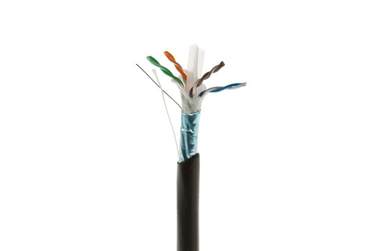Cat6 Bulk Ethernet Cable, Shielded, Solid, CMX, Spool, 1000 ft, 600 Mhz, Black