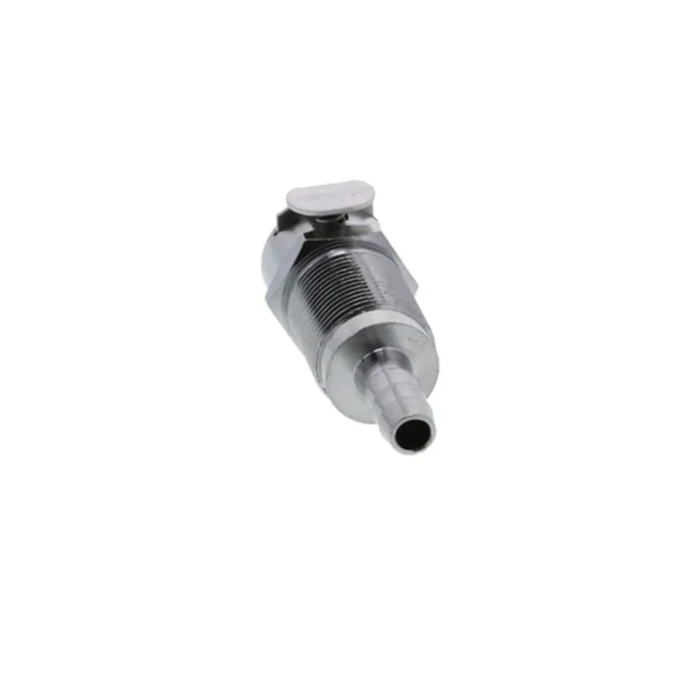 LCD16004V Valved Panel Mount Hose Barb Coupling Body 1/4 ID Barb FKM Seal — Bag of 10