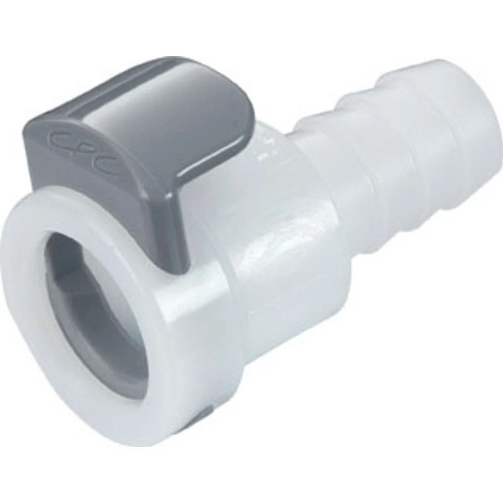 3/8 In-Line Hose Barb Non-Valved Acetal (POM) Coupling Body — Bag of 25