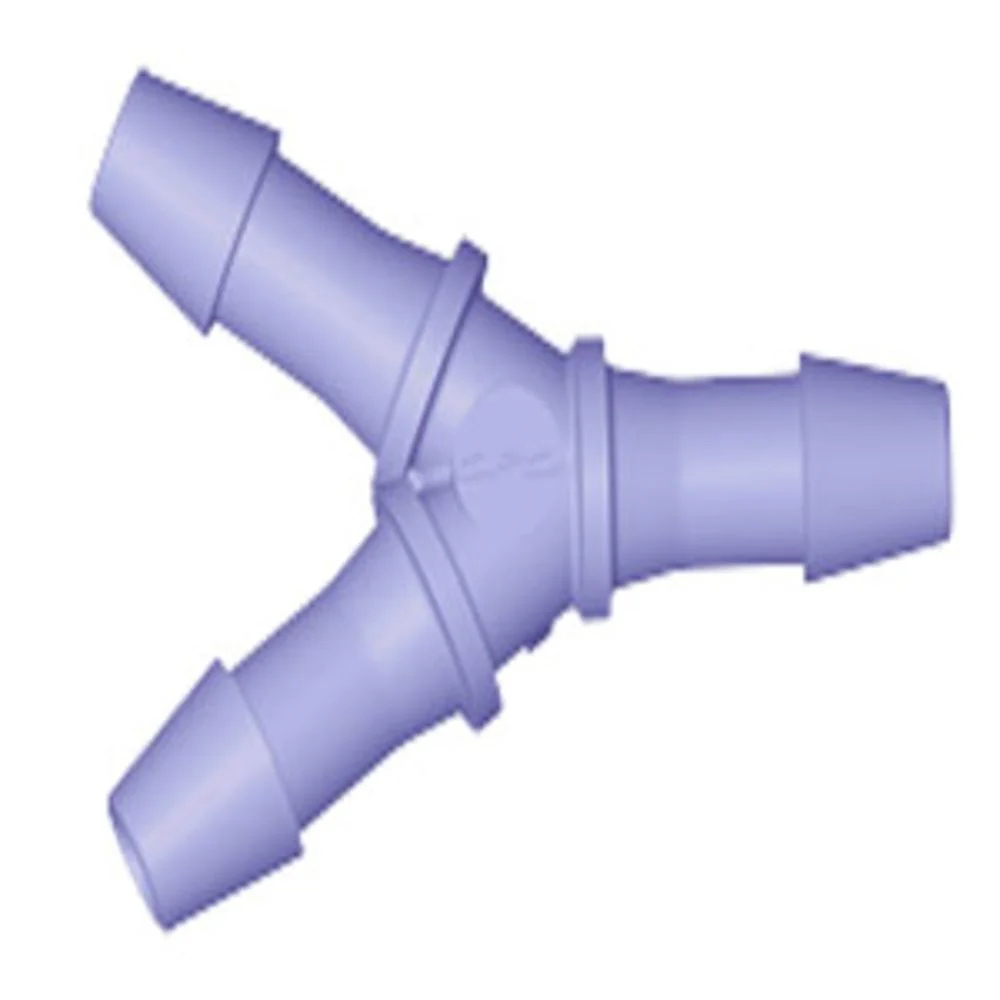 HY691 Y Fitting Purple Tint Polycarbonate 3/16 HB X 3/16 HB X 3/16 HB — Single