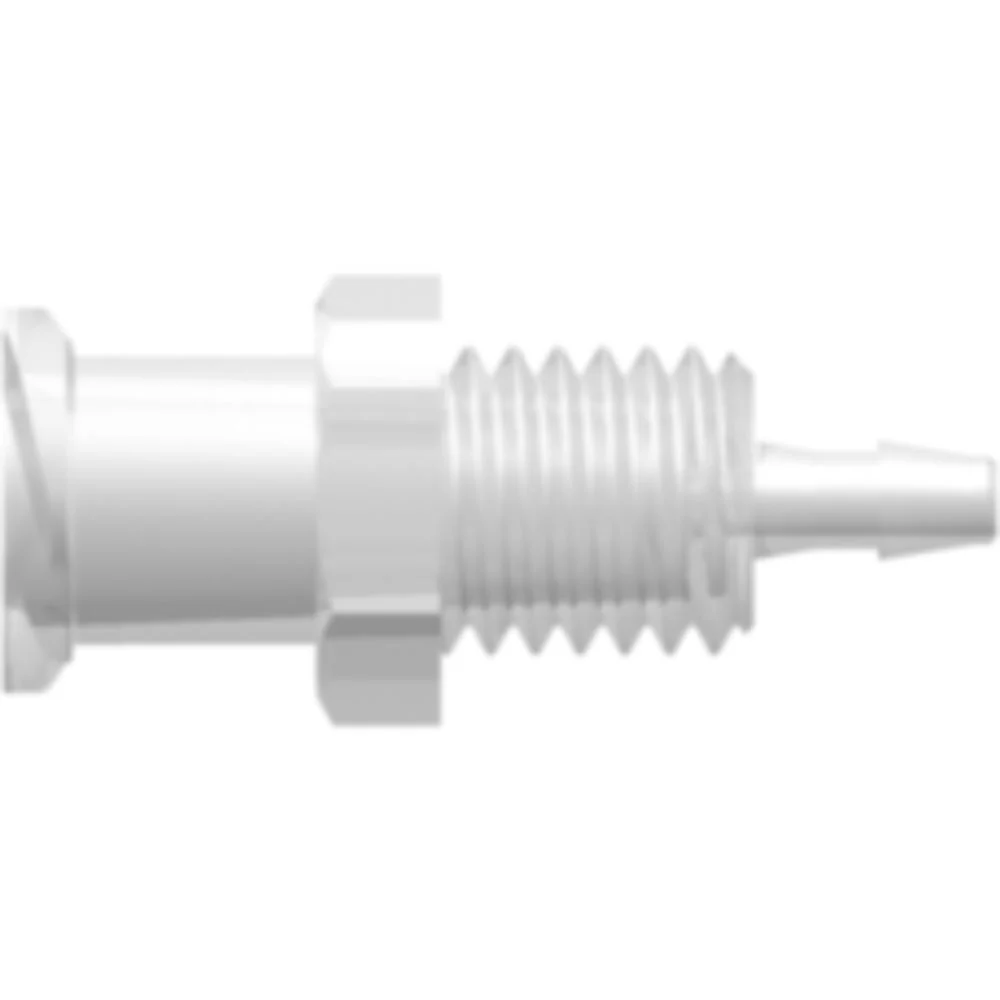 LinkTech Female Luer Thread Style Panel Mount 1/4-28 UNF to 200 Series Barb, 1/16" (1.6 mm) ID Tubing, Natural Polypropylene — Bag of 1000