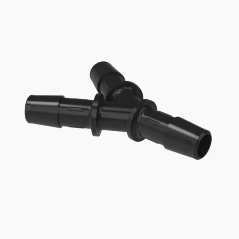 Nylon Y Barb- 3/8 ID x 3/8 ID x 3/8 ID- Black — Single