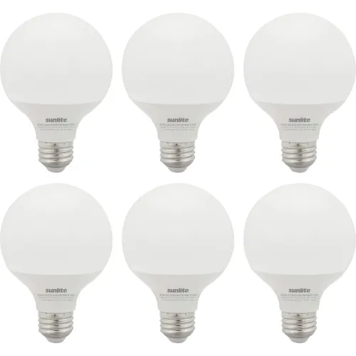 Sunlite® LED G25 Globe Light Bulb, E26 Base, 6W, 520 Lumens, 2700K, Soft White, Pack of 6