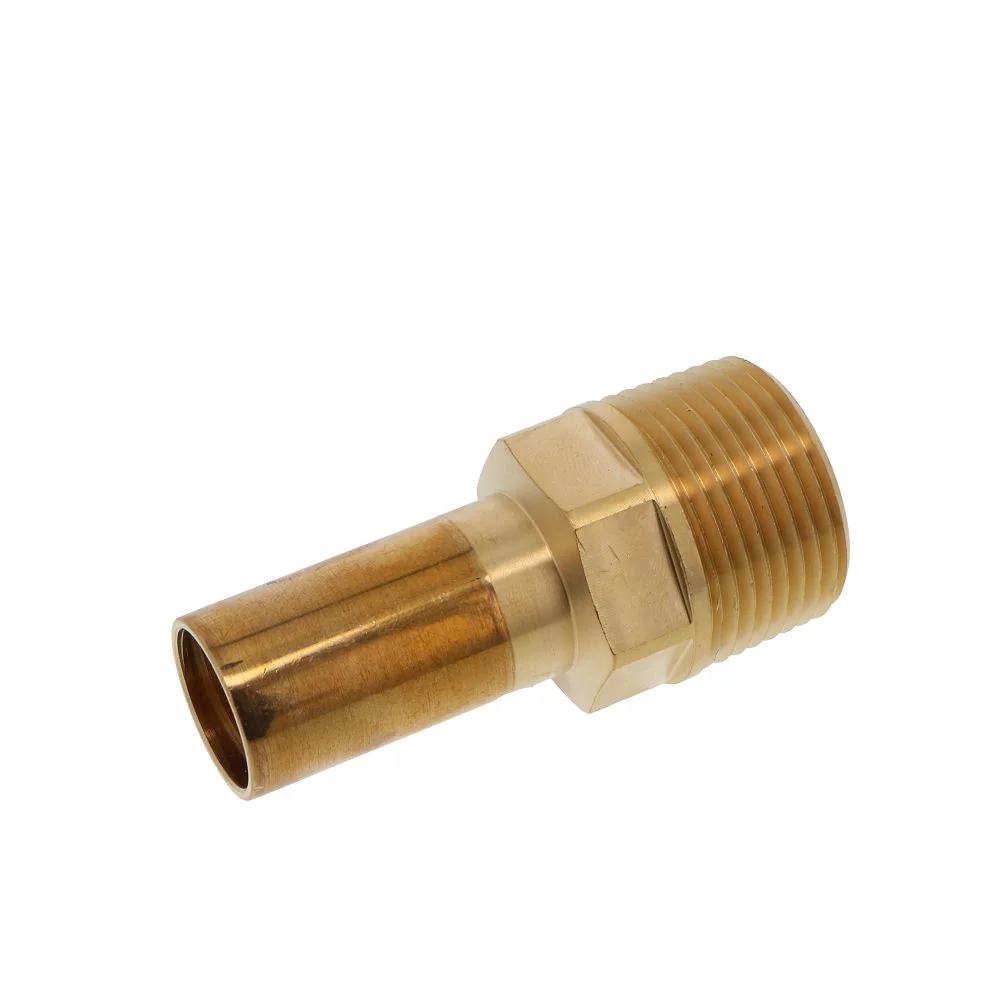 John Guest Brass Male Stem Adapter NPT - 22mm x 1 NPT — Bag of 10