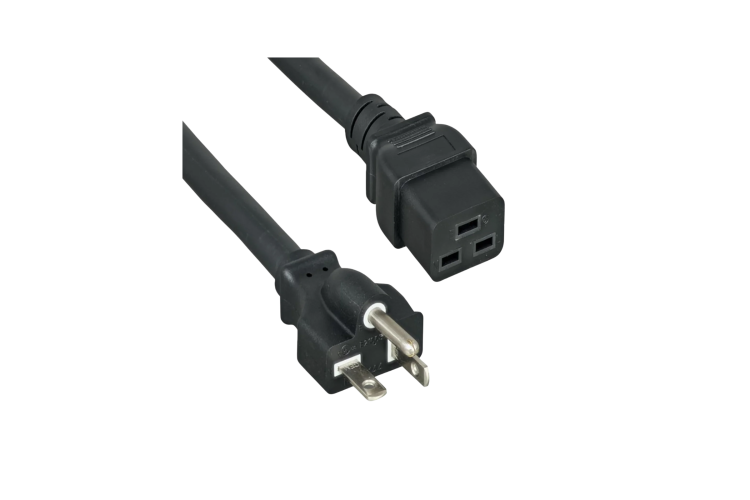 AC Power Cord, L5-30P to C19, 12AWG, 8ft, Black