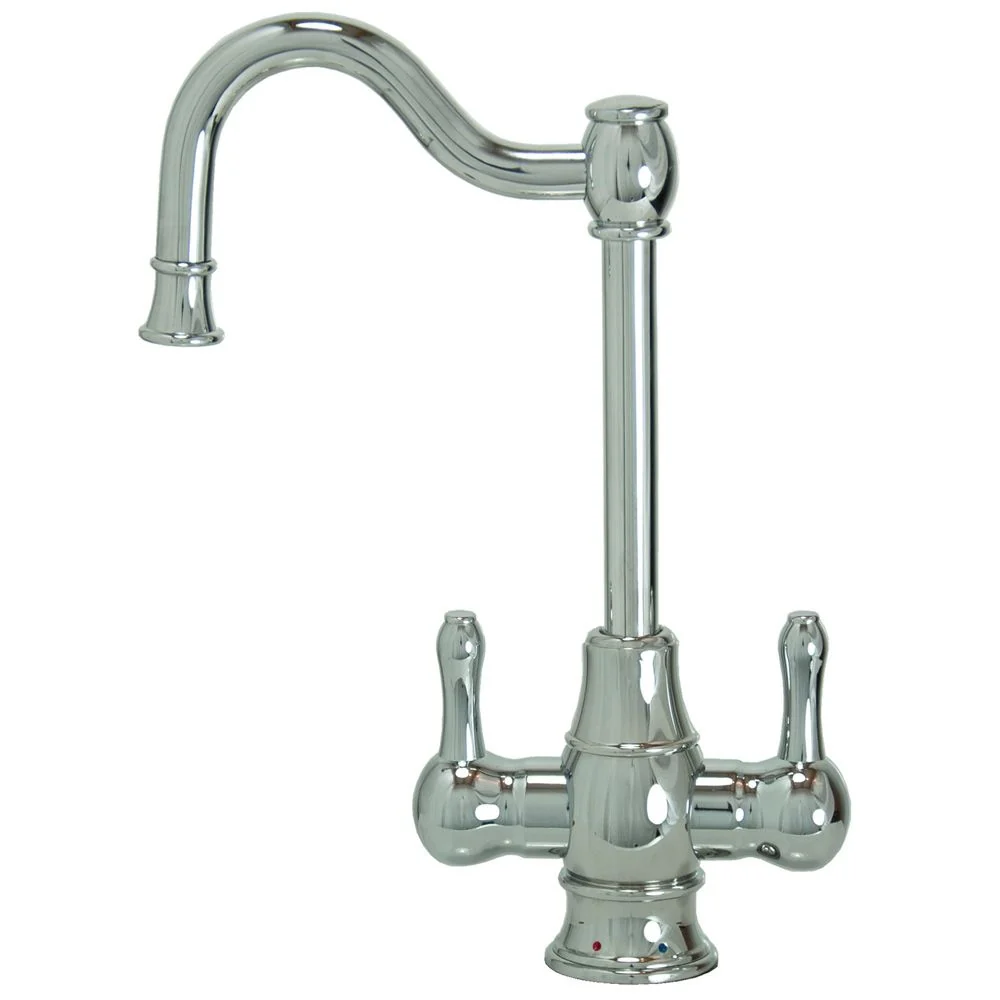 Mountain Plumbing MT1871-NL Traditional Hot & Cold Water Dispenser w/ Extended, Curved Spout — Polished Nickel