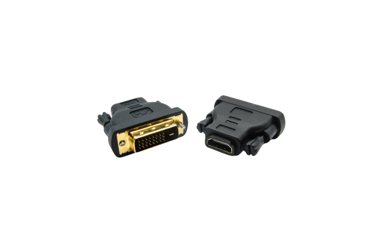 DVI-D(24+1) Dual Link-Male to HDMI-F Adapter, Black