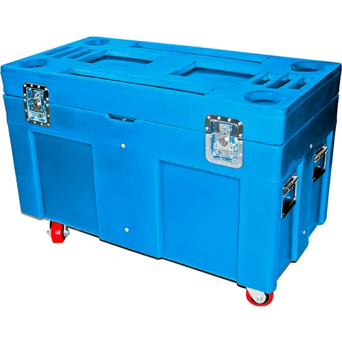 Shipping Container and Site Box with Casters - 45"L x 30"W x 34"H, Blue