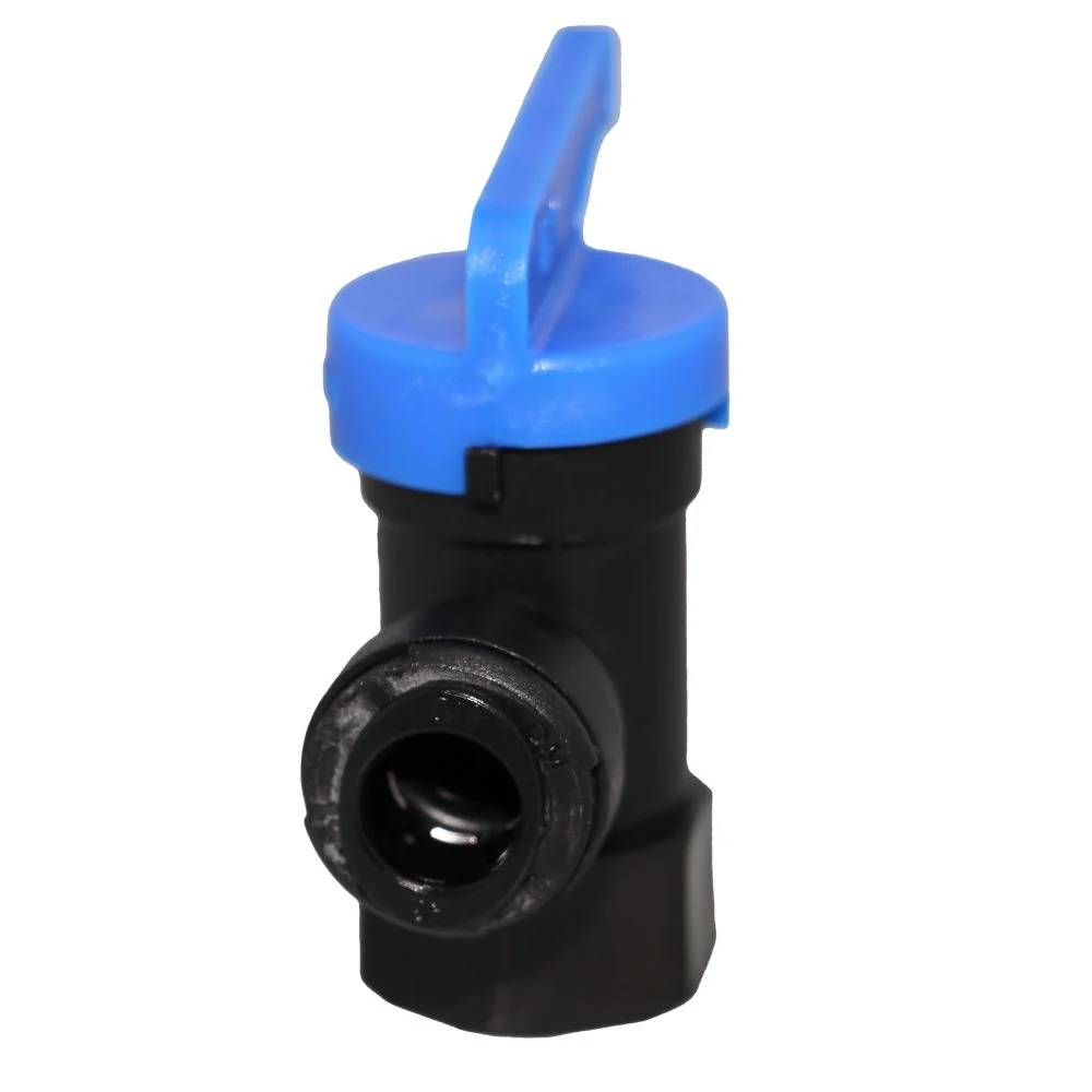 NeoFit Tank Valve Polypropylene Black Female Elbow NPTF - 3/8" x 1/4" NPTF — Case of 300