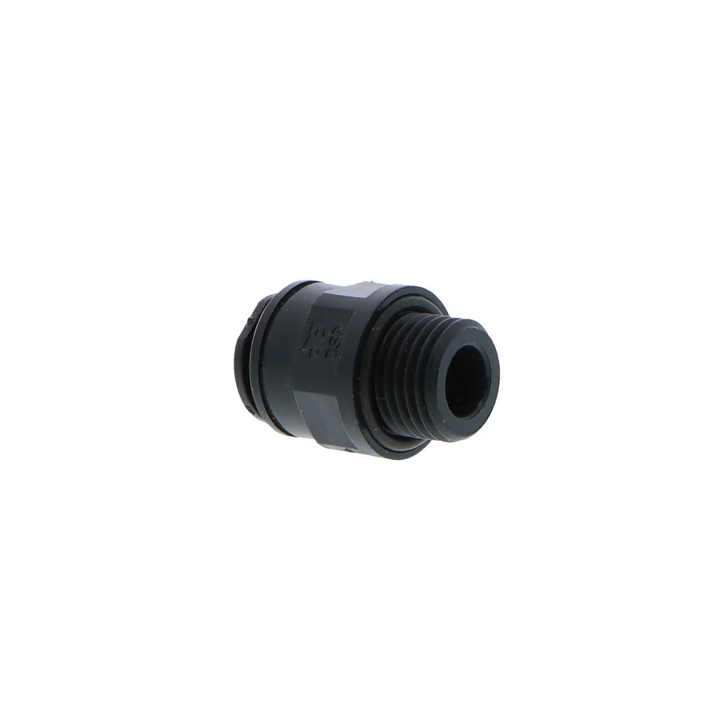 John Guest Male Connector BLACK ACETAL - 8mm x 1/4 BSPP — Box of 400