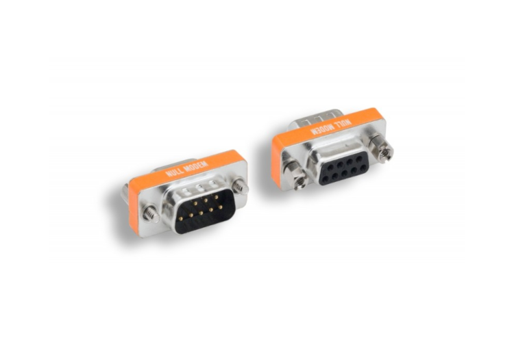 RS232 Null Modem Adapter, DB9 Male to Female Serial Connector, ADPT-DB9MF