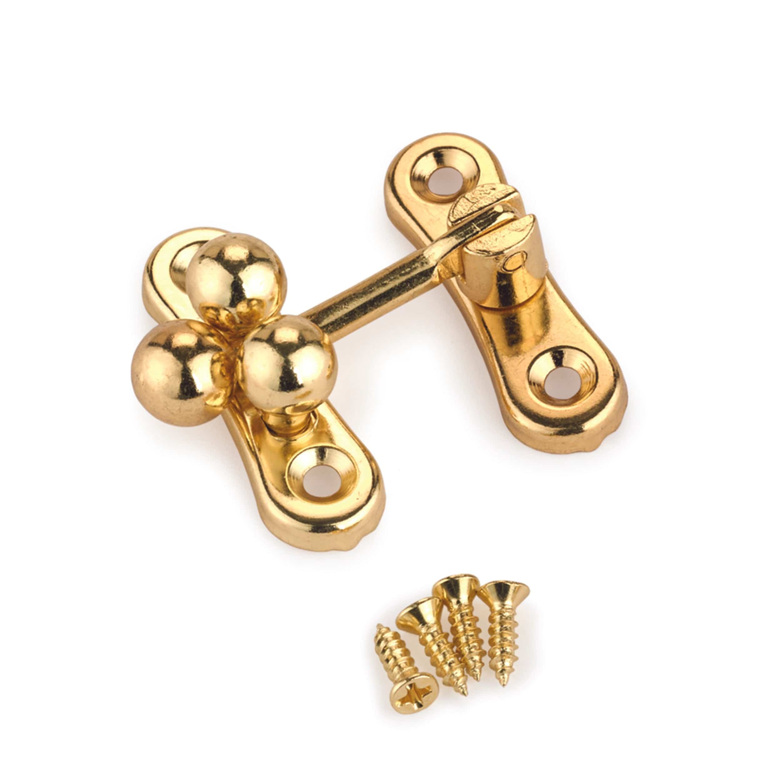 Small Box Ball Clasp - 1-1/4" x 1-1/4"- Brass
