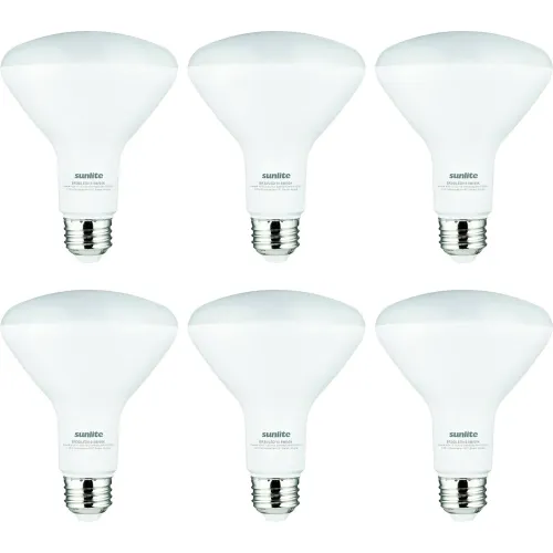 Sunlite® LED BR30 Recessed Light Bulb, E26 Base, 10.5W, 800 Lumens, 5000K, Daylight, Pack of 6
