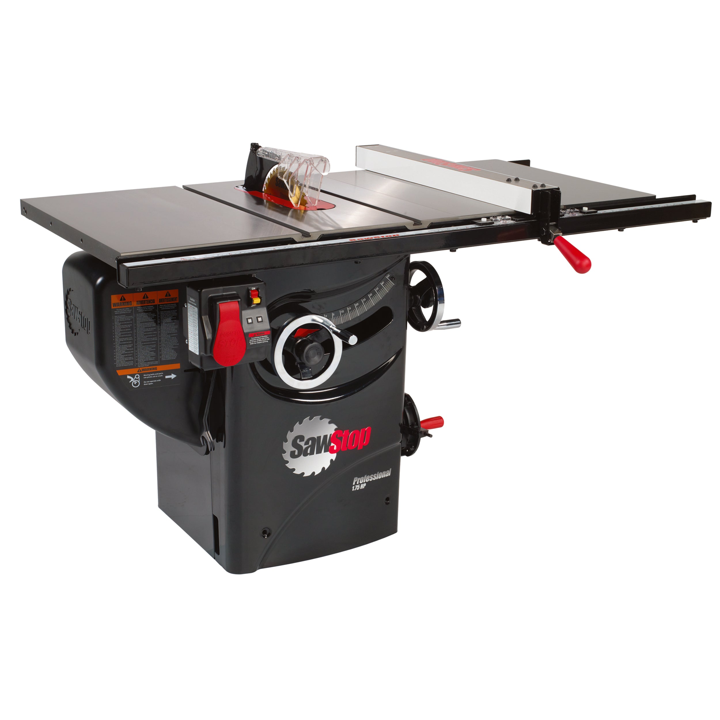 1-3/4 HP Professional Cabinet Saw - 110V 1 PH - 30" Premium Fence System