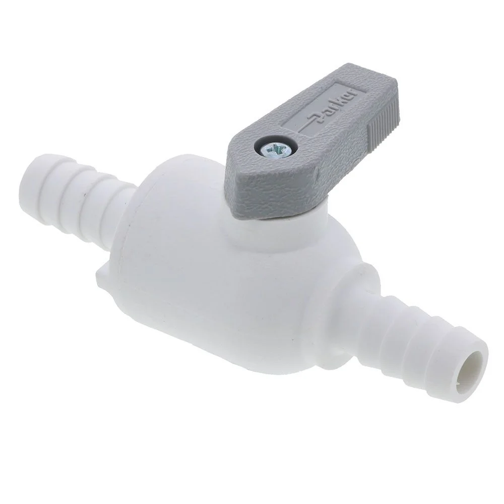 Parker Liquifit Par-Barb Valve Union Connector - 3/8 ID Barb x 3/8 ID Barb — Box of 10